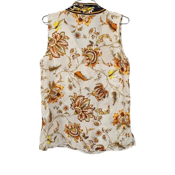 KOBI HALPERIN ALIX Neck Tie Silk Floral Tank Top Blouse - Picture 5 of 6